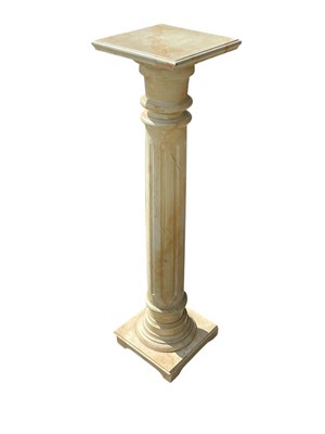 Lot 1411 - A white painted wooden stand with fluted...