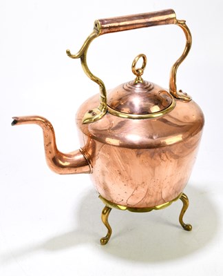 Lot 291 - A brass and copper kettle, stamped to the...