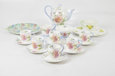 Lot 2635 - SHELLEY; a 'Chrysanthemum 2377' pattern tea...