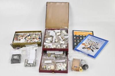 Lot 1555 - A collection of thimbles including hallmarked...