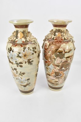 Lot 2356 - A pair of modern Japanese vases with floral...
