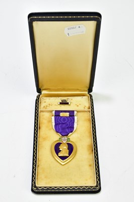 Lot 483 - A cased US Purple Heart for Military Merit.