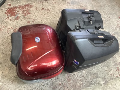 Lot 2049 - A pair of Moto Guzzi side panniers and single...