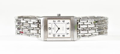 Lot 1581 - JAEGER-LECOULTRE; a stainless steel 'Reverso'...