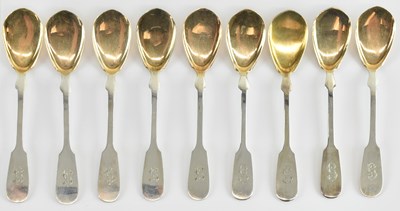 Lot 1128 - A set of nine German 800 grade silver...