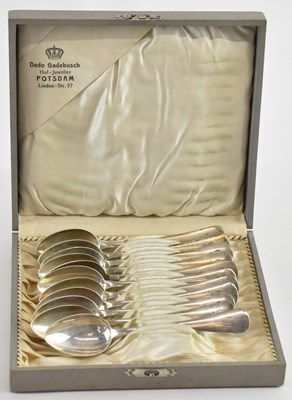 Lot 1127 - A cased set of eleven German 800 grade silver...