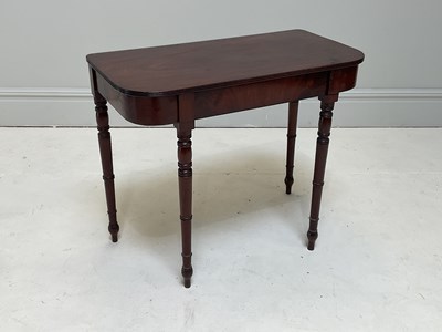 Lot 1274 - A 19th century mahogany side table on turned...