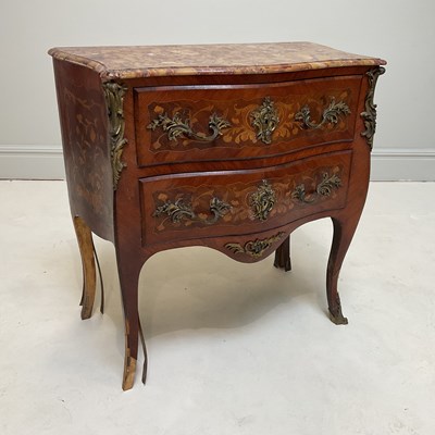 Lot 1139 - A late 19th century French marquetry inlaid...