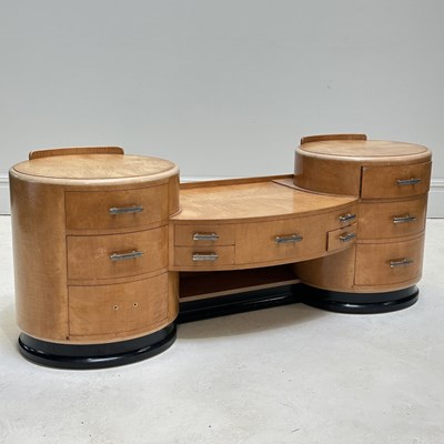 Lot 1022 - An Art Deco bird's eye maple dressing table in...