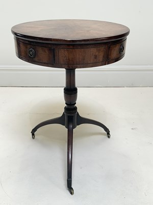 Lot 1192 - A 19th century mahogany drum occasional table,...