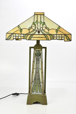 Lot 1688 - An Art Nouveau style gilt metal and stained...