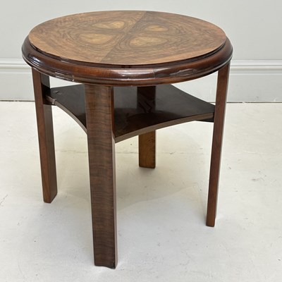 Lot 1036 - An Art Deco walnut circular occasional table...