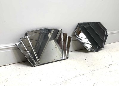 Lot 1043 - Two Art Deco wall mirrors, the larger width 79cm.