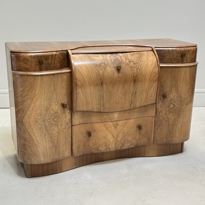Lot 1030 - An Art Deco walnut cocktail/drinks cabinet,...