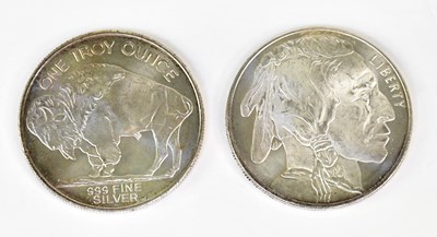 Lot 1190 - Two Liberty 999 fine silver Troy ounce silver...