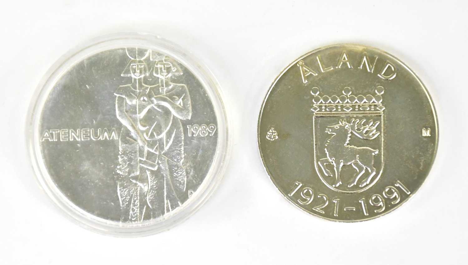 Lot 1196 - Two Finland 100 Markkaa silver coins, one...