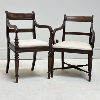 Lot 1248 - Two early 19th century mahogany bar back open...