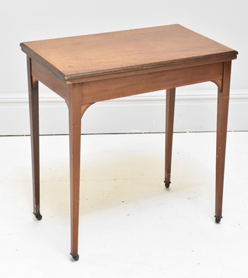 Lot 1272 - An Edwardian mahogany rectangular card table,...