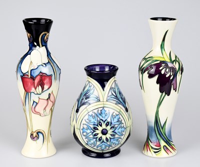 Lot 59 - MOORCROFT; three pieces, including a limited...