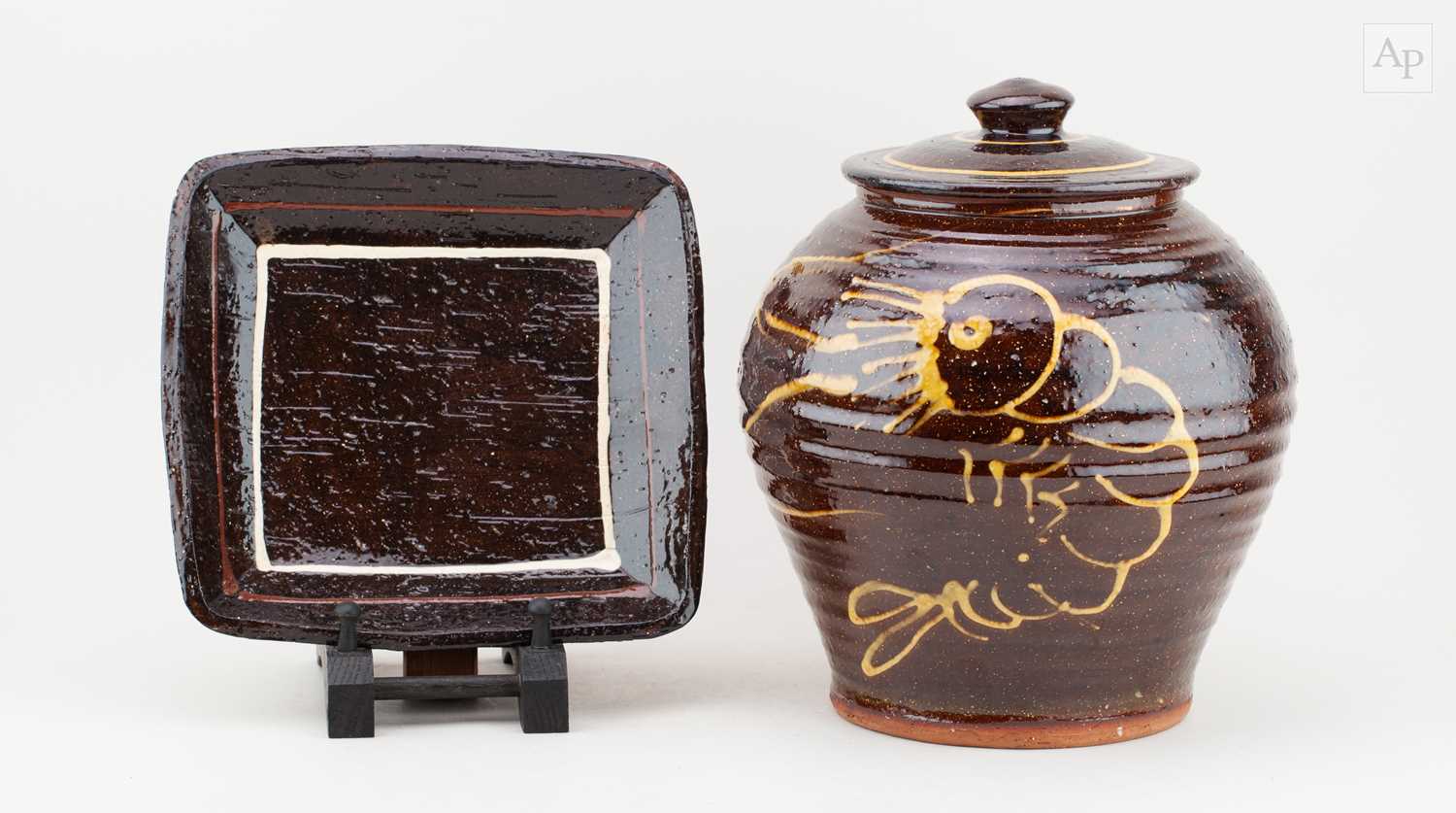 Lot 145 - CLIVE BOWEN (born 1943); a slipware jar and...