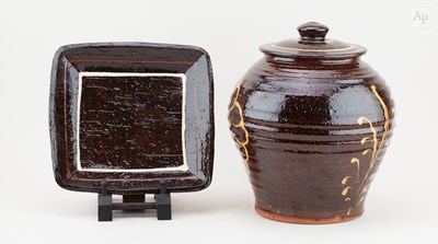Lot 145 - CLIVE BOWEN (born 1943); a slipware jar and...