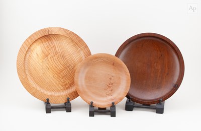 Lot 754 - RAY KEY (1942-2018); a turned platter and two...