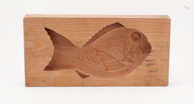 Lot 757 - A Japanese Kashigata wooden mould of a koi...