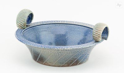 Lot 279 - JANE HAMLYN (born 1940); a salt glazed twin...