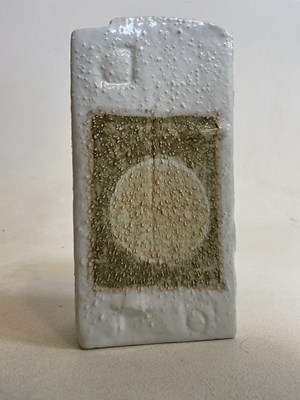 Lot 214 - TROIKA; an early textured rectangular vase...