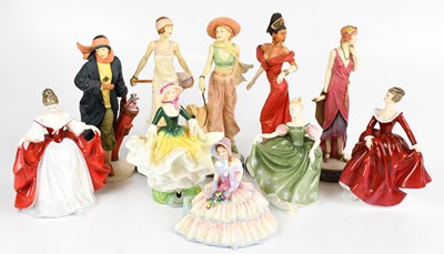 Lot 485 - ROYAL DOULTON; a group of ten figures to...