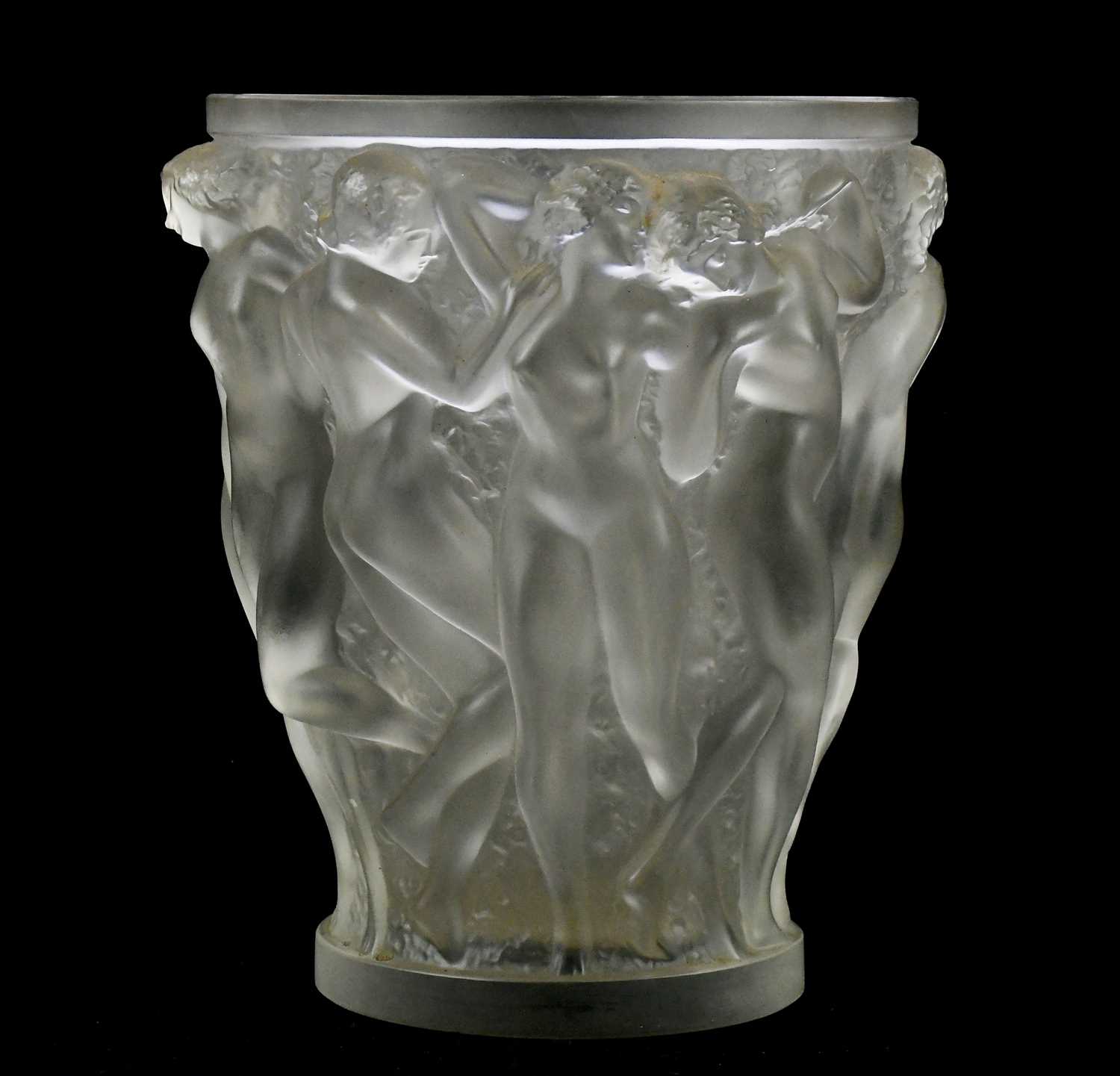 Lot 181 - LALIQUE FRANCE; a large frosted glass vase,...