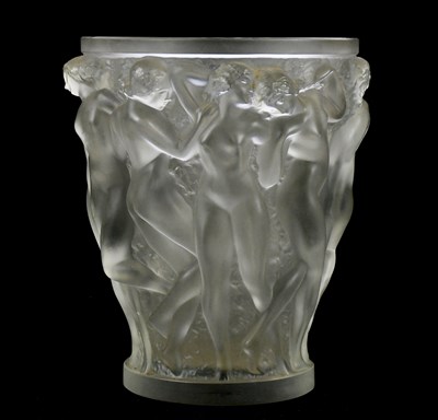 Lot 181 - LALIQUE FRANCE; a large frosted glass vase,...