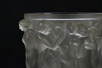 Lot 181 - LALIQUE FRANCE; a large frosted glass vase,...
