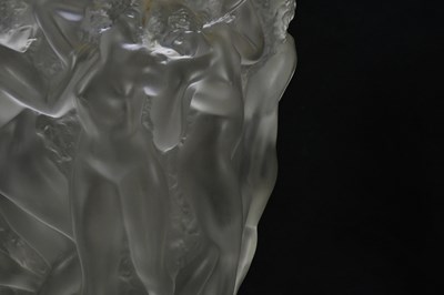 Lot 181 - LALIQUE FRANCE; a large frosted glass vase,...
