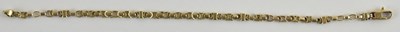 Lot 1346 - A 9ct yellow gold bracelet, length 20cm,...