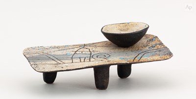 Lot 323 - JOHN MALTBY (1936-2020); a sloping stoneware...