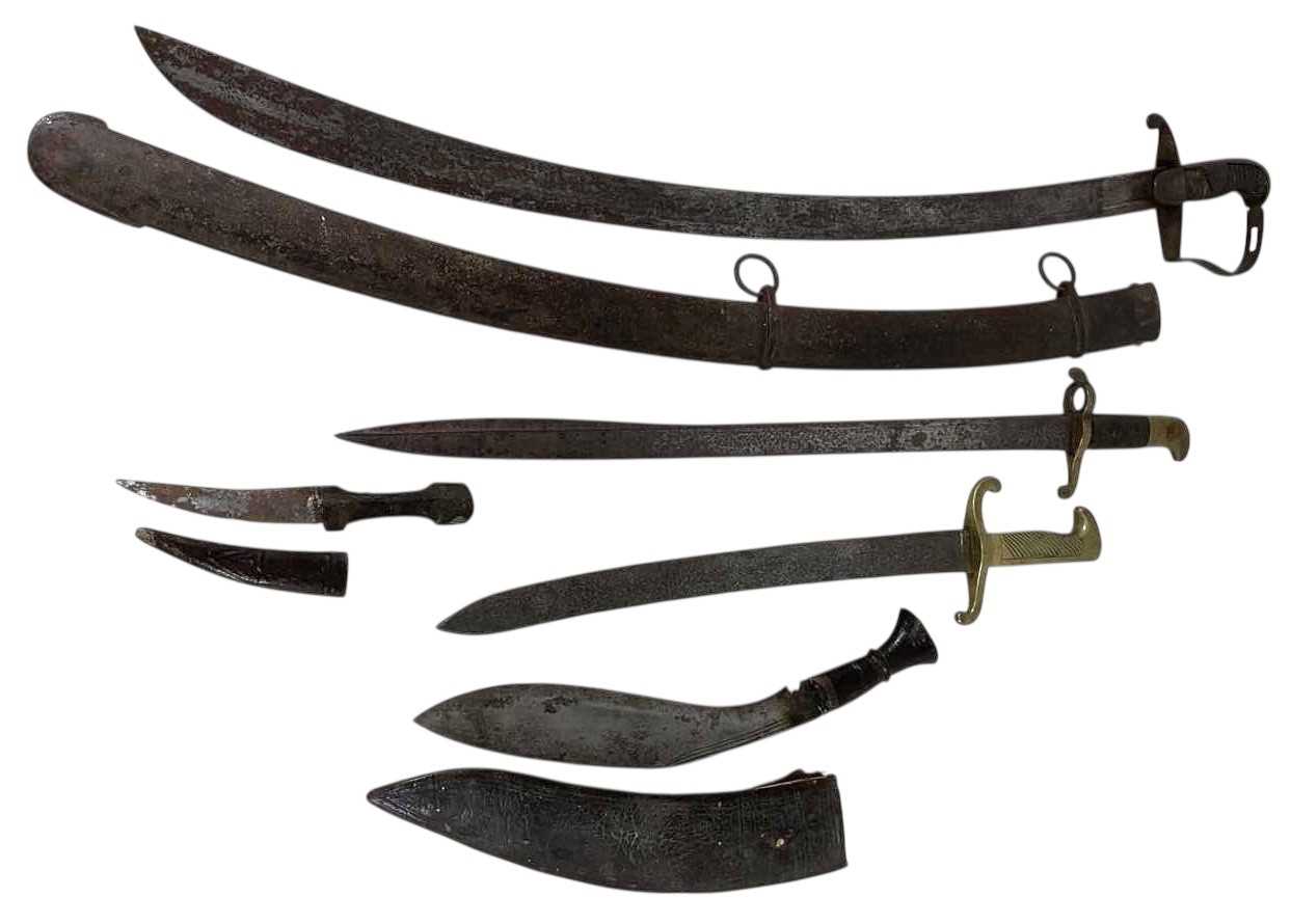 Lot 53 - A collection of various military swords and...