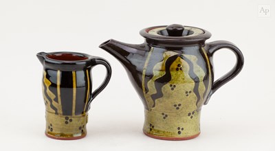 Lot 342 - JOSIE WALTER (born 1951); a slipware teapot,...