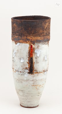 Lot 586 - ROBIN WELCH (1936-2019); a tall oval stoneware...