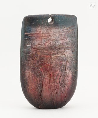Lot 501 - PETER HAYES (born 1946); a raku bow with...
