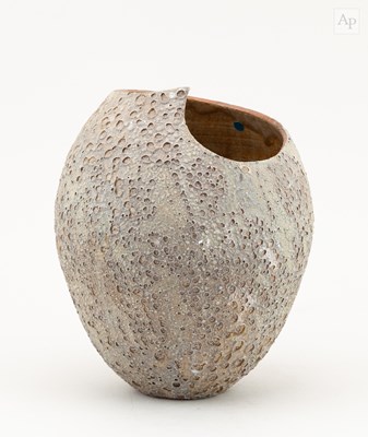 Lot 90 - CAROLINE HARVEY; a stoneware vessel with cut...