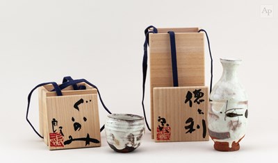 Lot 610 - RYOJI KOIE (1938-2020); a stoneware tokkuri...