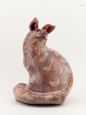 Lot 287 - JENNIE HALE (born 1956); a raku sculpture of a...