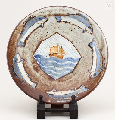 Lot 24 - ANDREW MCGARVA (born 1956); a stoneware plate...
