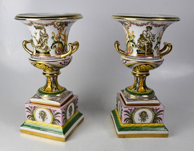 Lot 254 - LUDWIGSBURG; a pair of 20th century porcelain...