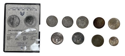 Lot 1406 - US COINS; a 1990, 1991 and 1992 one ounce fine...