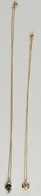 Lot 1287 - A 9ct yellow gold fine link necklace, length...