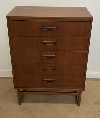 Lot 702 - A Danish mid 20th century teak chest of five...