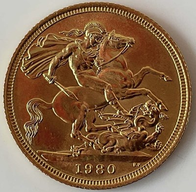 Lot 594 - An Elizabeth II full sovereign, 1980.