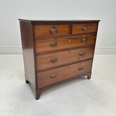 Lot 1225 - A 19th century mahogany chest of two short and...